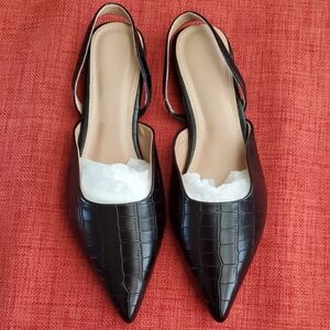 Edgy Black Slingback Women's Shoes